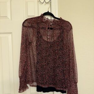 Chico's Black and Red Patterned Blouse